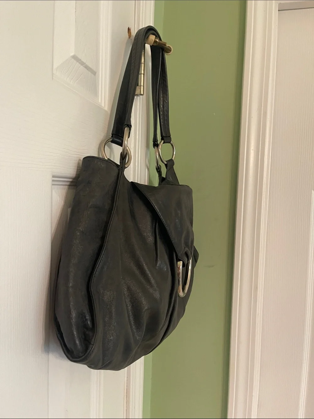 HOBO International Black Leather Shoulder Bag Purse